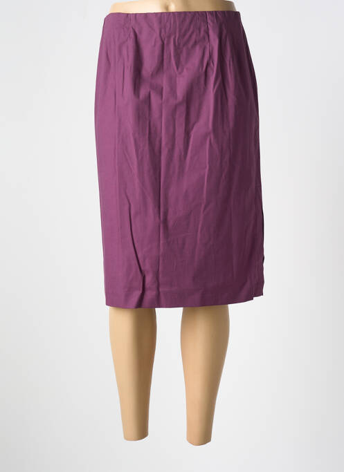 Jupe mi-longue coupe droite violet PANDOLFI femme