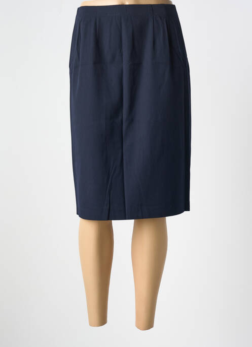 Jupe mi-longue coupe droite bleu PANDOLFI femme