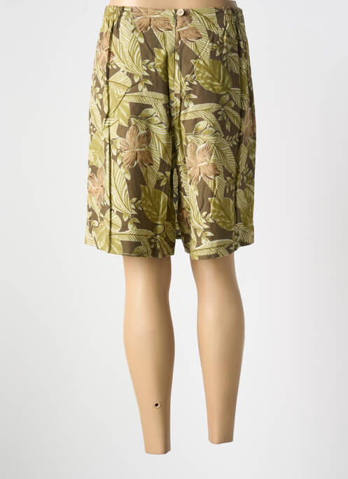 Jupe short tissage popeline vert JAC JAC femme