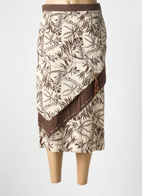 Jupe mi-longue marron JAC JAC pour femme