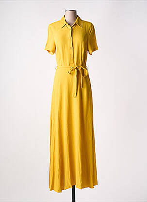 Robe longue manches courtes manches courtes jaune ZILCH femme