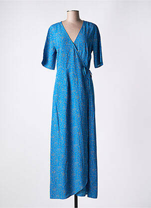 Robe longue manches courtes manches courtes bleu ZILCH femme