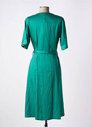 Robe mi-longue manches courtes manches courtes vert ZILCH femme