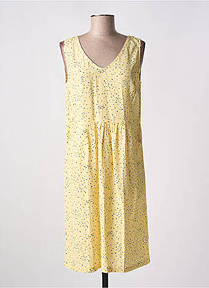 Robe mi-longue coupe fluide sans manche jaune ZILCH femme