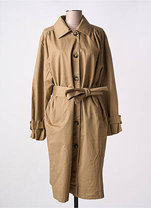 Trench tissage popeline sans capuche marron KAFFE femme