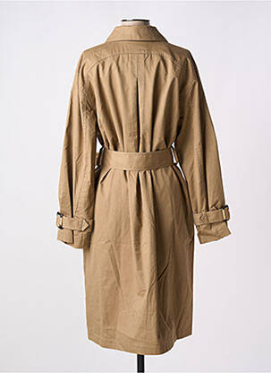 Trench tissage popeline sans capuche marron KAFFE femme