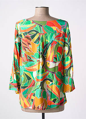 Blouse imprimé fantaisie manches 3/4 vert LA FIANCÉE femme