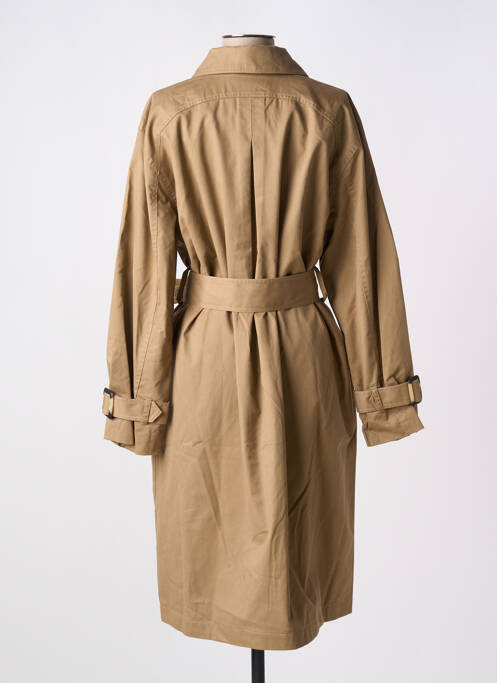 Trench tissage popeline sans capuche marron KAFFE femme