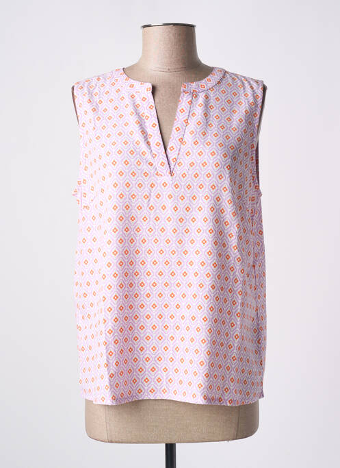 Blouse tissage popeline sans manche violet CREAM femme