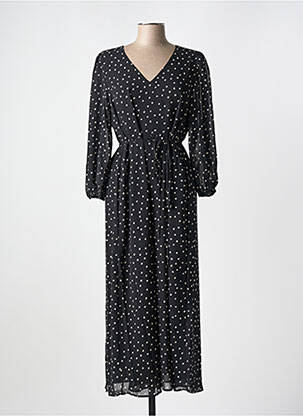 Robe longue manches longues manches longues noir KAFFE femme