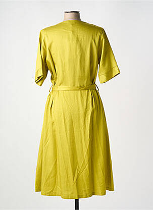 Robe mi-longue manches courtes manches courtes vert ZILCH femme