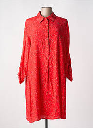 Robe mi-longue imprimé fantaisie manches longues rouge ZILCH femme