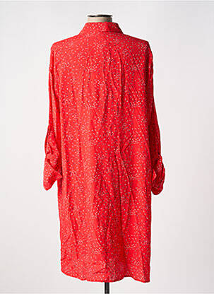 Robe mi-longue imprimé fantaisie manches longues rouge ZILCH femme