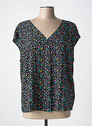 Blouse imprimé fantaisie manches courtes noir BLUTSGESCHWISTER femme