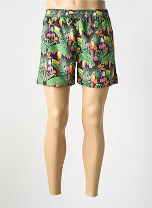 Short de bain imprimé fantaisie vert POU NOU homme