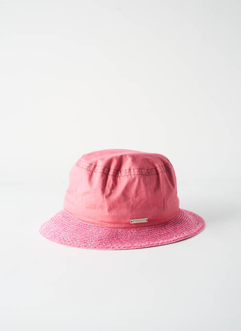 Chapeau tissage popeline rose SEEBERGER femme