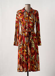 Robe mi-longue imprimé fantaisie manches longues orange KING LOUIE femme