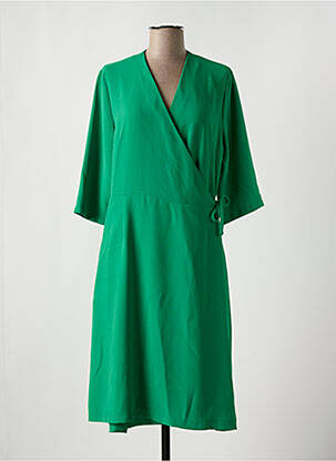 Robe mi-longue manches 3/4 manches 3/4 vert TOUPY femme