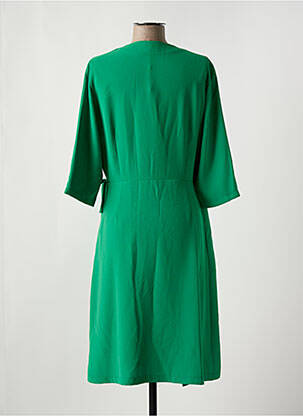 Robe mi-longue manches 3/4 manches 3/4 vert TOUPY femme