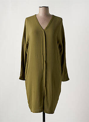 Robe mi-longue manches longues manches longues vert MANILA GRACE femme