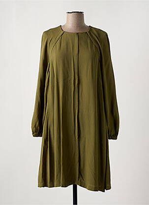 Robe mi-longue manches longues manches longues vert MANILA GRACE femme