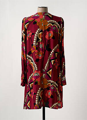 Robe mi-longue imprimé fantaisie manches longues rouge KING LOUIE femme
