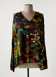 Blouse imprimé fantaisie manches longues noir TOUPY femme