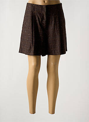 Short fermeture zippée sous rabat avec crochet taille normale marron OTTOD'AME femme