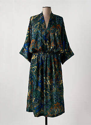 Robe mi-longue vert TOUPY pour femme