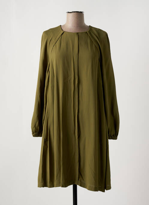 Robe mi-longue manches longues manches longues vert MANILA GRACE femme
