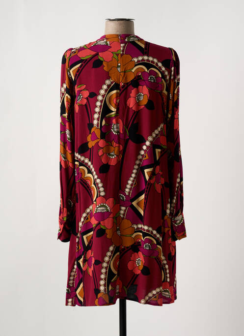 Robe mi-longue imprimé fantaisie manches longues rouge KING LOUIE femme