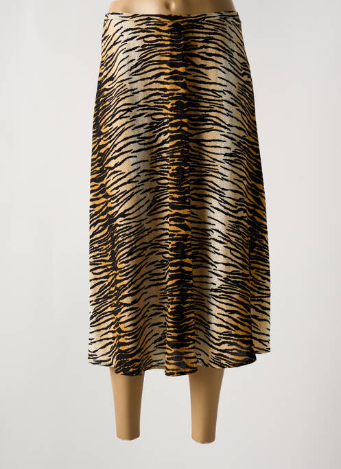 Jupe longue fermeture zippée au dos marron KING LOUIE femme