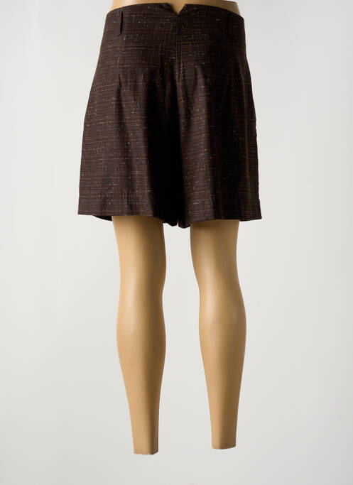 Short fermeture zippée sous rabat avec crochet taille normale marron OTTOD'AME femme