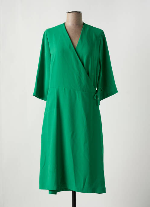 Robe mi-longue vert TOUPY pour femme