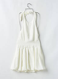 Robe courte fermeture zippée au dos sans manche beige KAMAD femme