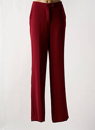 Pantalon droit tissage crêpe taille normale rouge IMPERIAL femme