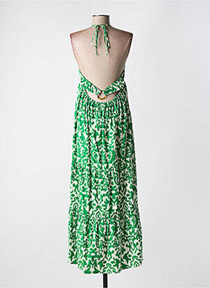 Robe longue imprimé fantaisie sans manche vert GOA femme