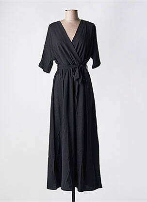 Robe longue manches courtes manches courtes noir GRACE & MILA femme