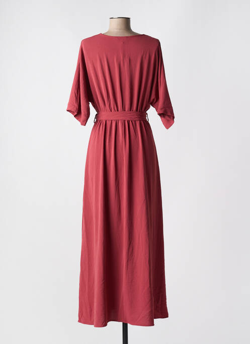 Robe longue manches courtes manches courtes rouge GRACE & MILA femme