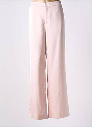 Pantalon large fermeture zippée sous rabat boutonné taille normale rose ATTENTIF femme