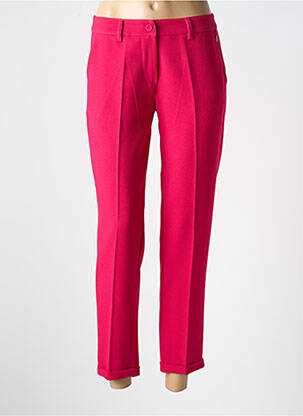 Pantalon 7/8 fermeture zippée sous rabat boutonné rose PAKO LITTO femme