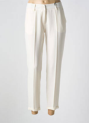 Pantalon 7/8 fermeture zippée sous rabat boutonné blanc PAKO LITTO femme