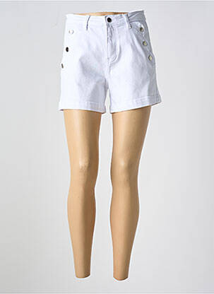 Short tissage denim taille normale blanc NINA CARTER femme