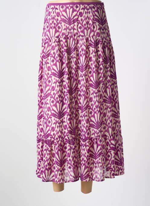 Jupe longue tissage crêpe violet LILI & LALA femme