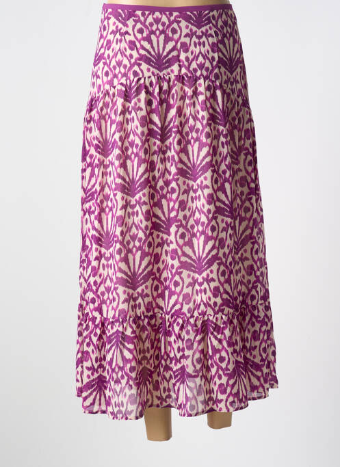 Jupe longue tissage crêpe violet LILI & LALA femme