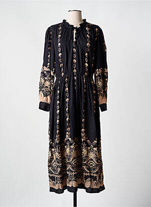Robe longue manches longues manches longues noir WHITE STUFF femme