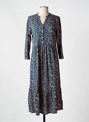 Robe longue manches longues manches longues bleu WHITE STUFF femme