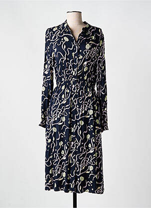 Robe mi-longue imprimé fleurs manches longues bleu SCOTCH & SODA femme