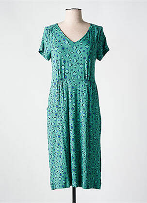 Robe mi-longue manches courtes manches courtes vert WHITE STUFF femme