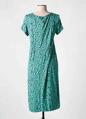 Robe mi-longue manches courtes manches courtes vert WHITE STUFF femme